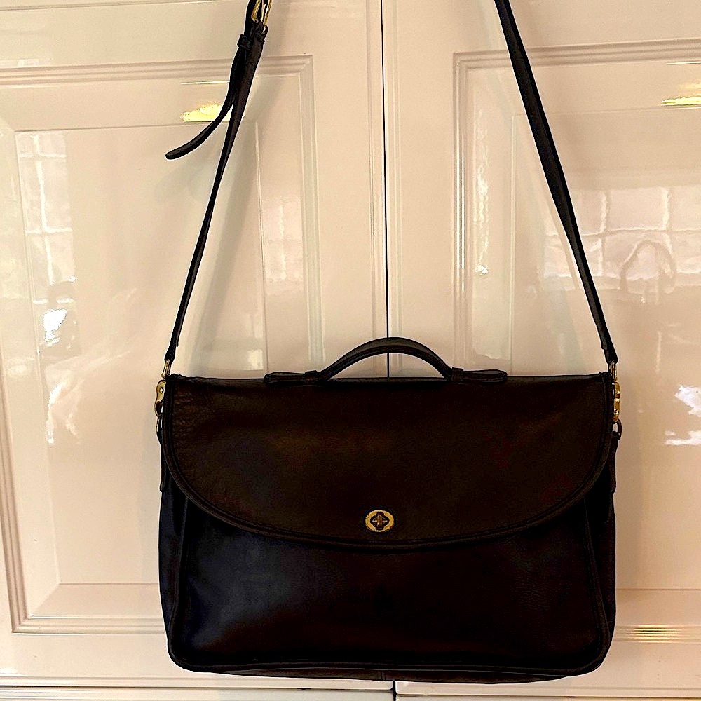 Vintage Coach #5265 Lexington Black Leather Messenger Bag - Picture 2 of 14